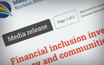 Media release: Financial inclusion investment will save money and communities.
